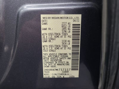 2021 Nissan Frontier SV