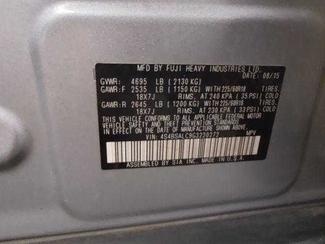 2016 Subaru Outback 2.5i Limited