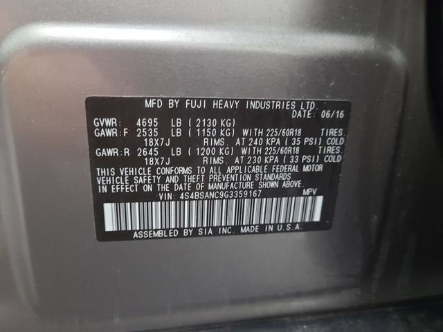 2016 Subaru Outback 2.5i Limited