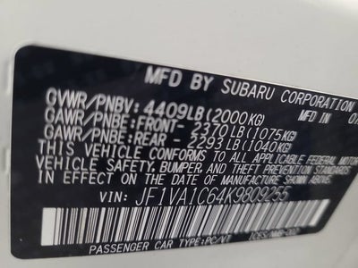 2019 Subaru WRX Premium