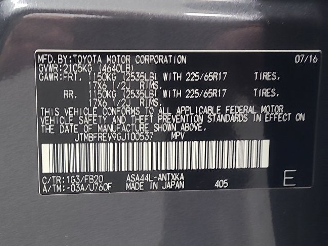 2016 Toyota RAV4 LE